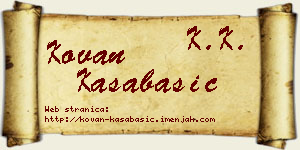 Kovan Kasabašić vizit kartica